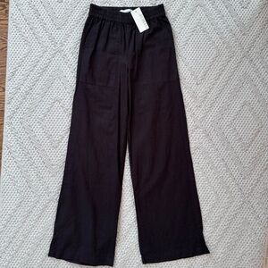 NWT Michael Stars Evereve Black Linen Blend Pants XS